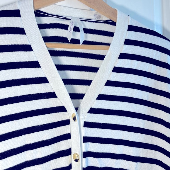 Seraphine Long-Line Striped Maternity Cardigan Size S - Picture 5 of 5